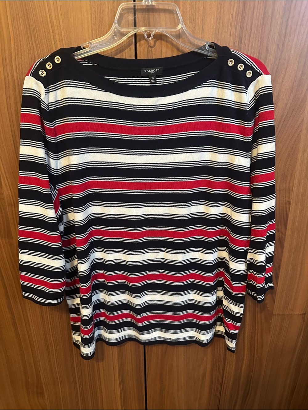 Talbots Striped Long Sleeve Boatneck Sweater